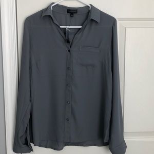 Limited Ashton Gray Button Down Blouse NWT